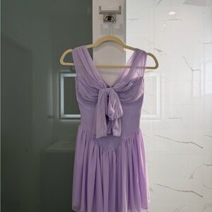 House of CB Lavender Sleeveless Mini Dress with Bow Detail